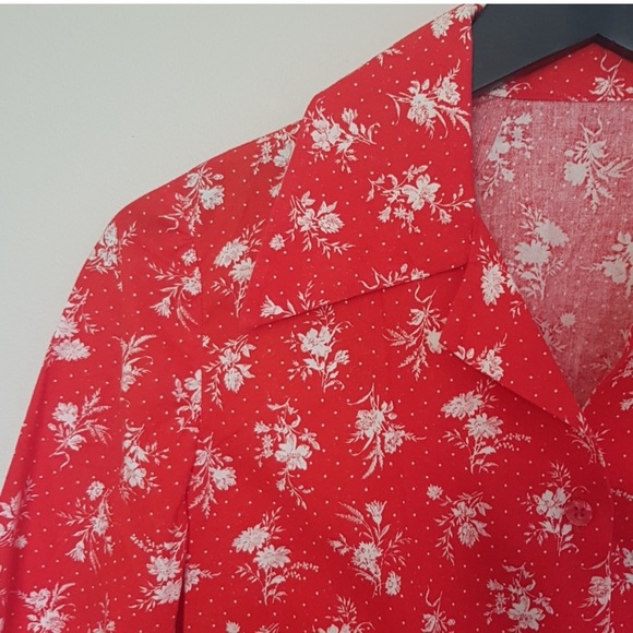 Vintage 70s handmade floral button down shirt - Picture 2 of 7